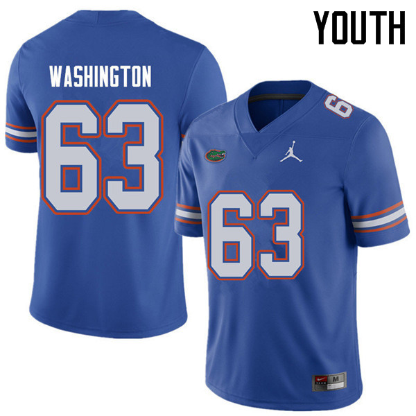 Jordan Brand Youth #63 James Washington Florida Gators College Football Jerseys Sale-Royal